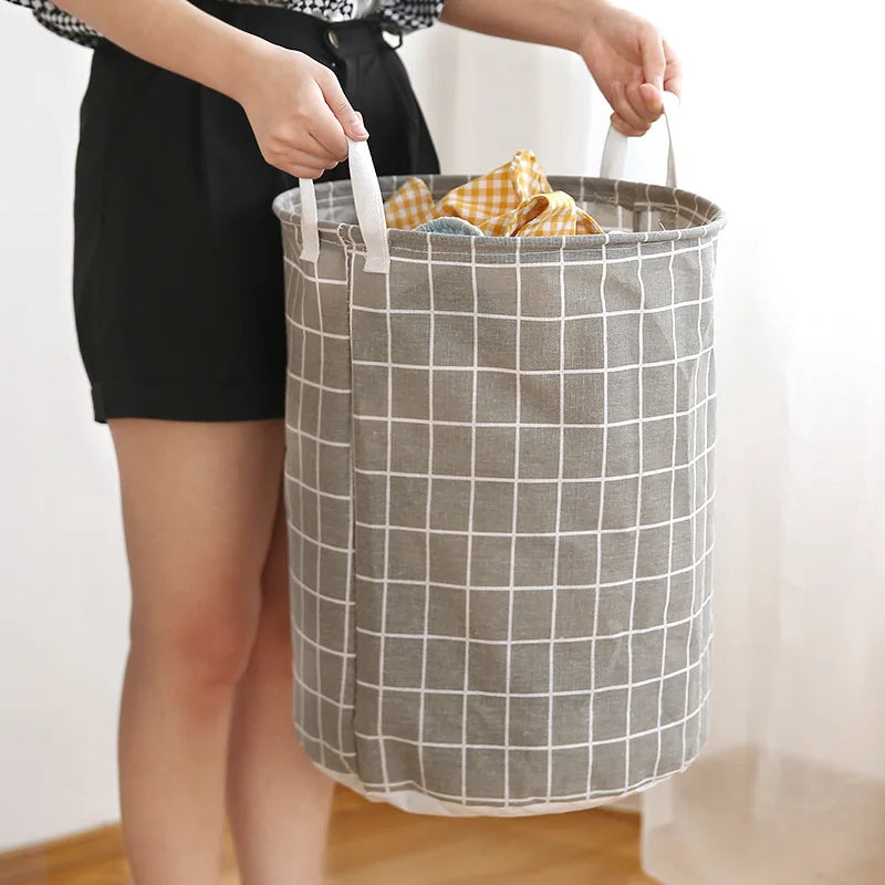 Foldable Cotton Linen Laundry Basket