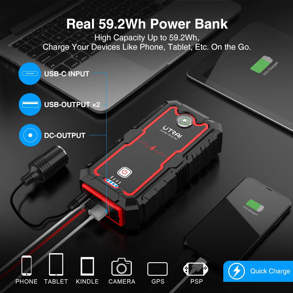 2000A Jump Starter Power Bank Charger