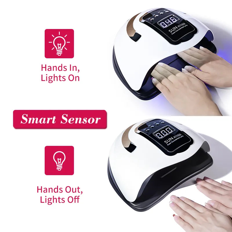 280W UV LED Nail Lamp for Manicure Gel Polish Drying with Large LCD Touch