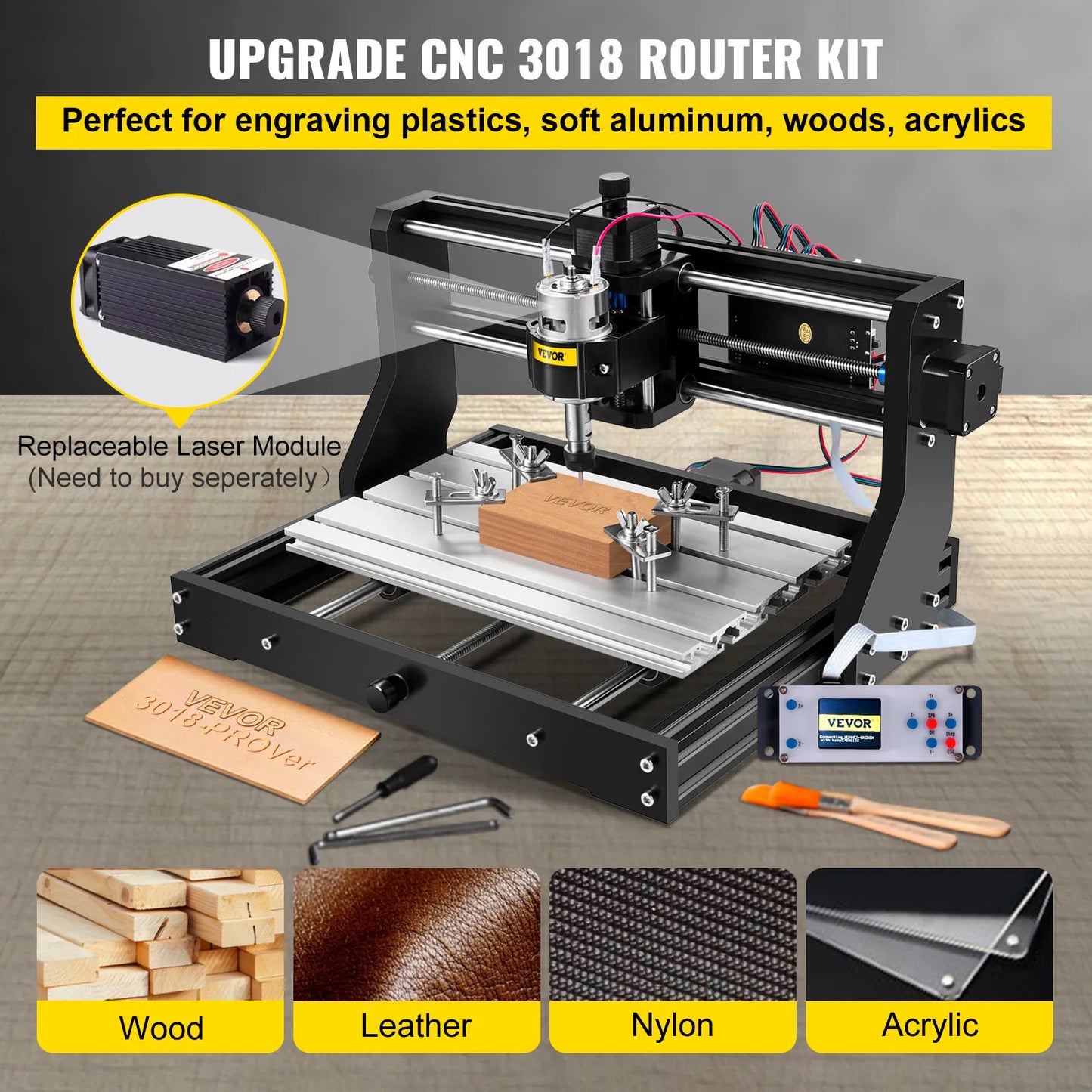 Pro Mini Laser Engraving Machine 3 Axis w/ Offline Controller