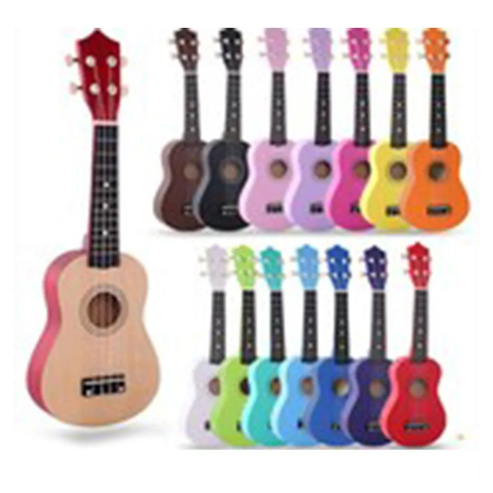 21-Inch Multi-Color Wood Soprano Ukulele with 4 Strings