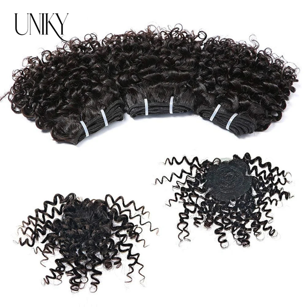 Curly Brazilian Hair Weave Bundles with 100% Human Hair Extensions