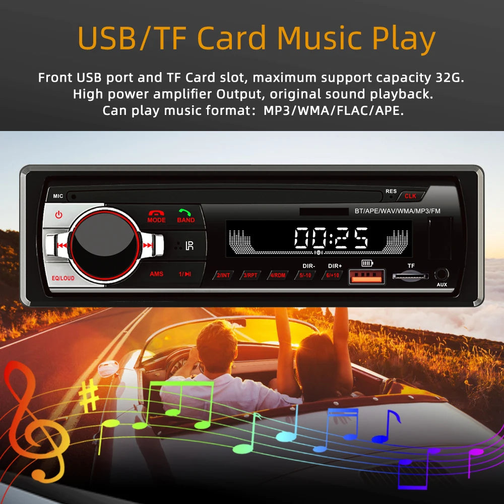 1D Bluetooth Radio Multimedia Player Car