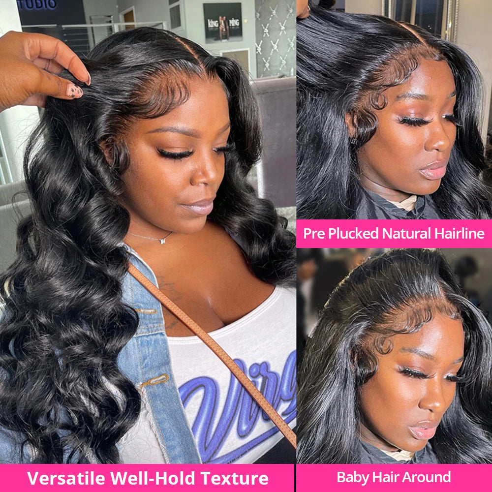 High Ponytail 30-38 Inch Body Wave 360 Lace Frontal Wig with 180 Density