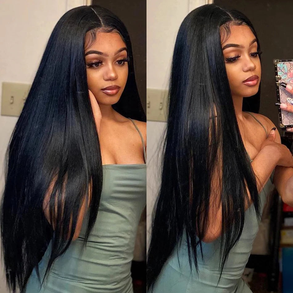 28 and 30 Inch Brazilian Straight 13x4 Lace Front Human Hair Wig