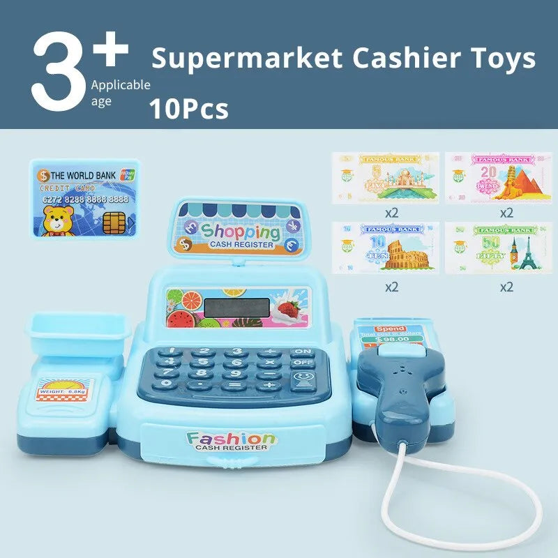 Simulation Shopping Cash House Toys Electronic Game Lighting And Sound Effects Supermarket Cashier Toys