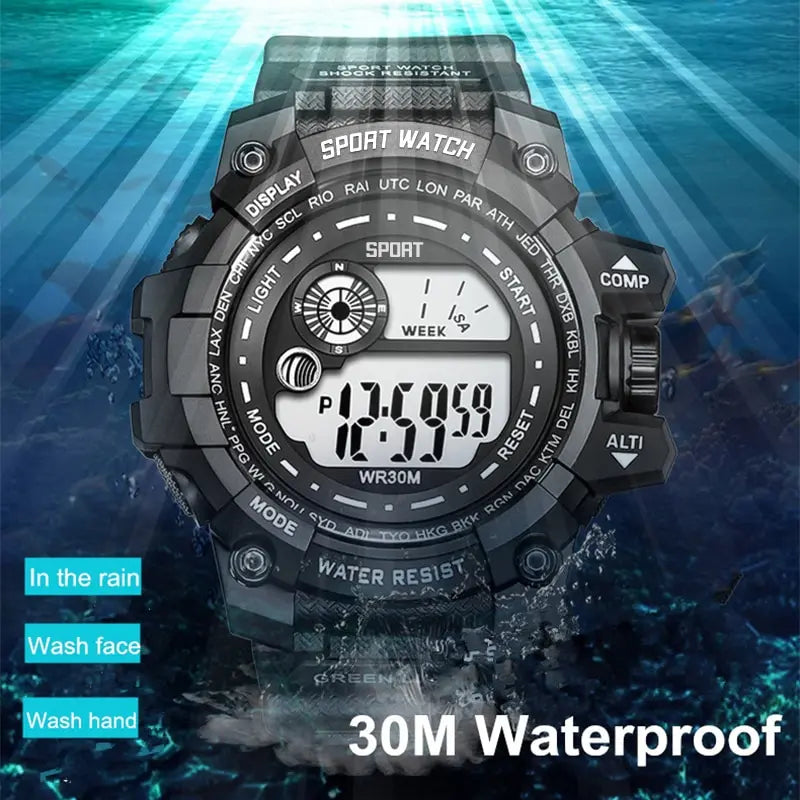 New Men LED Digital Watches Luminous Fashion Sport Waterproof Watches For Man Date Army Military Clock Relogio Masculino