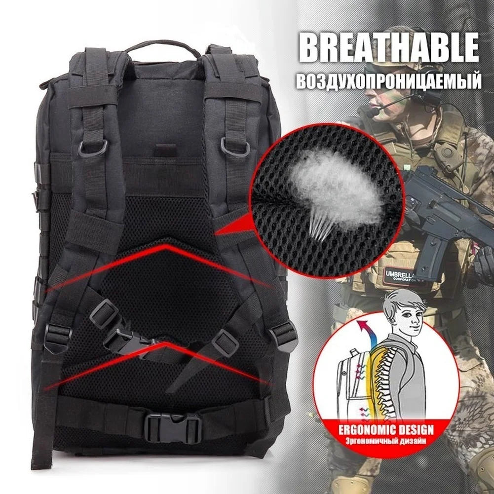 25L/45L Large Capacity Military Tactical Outdoor Backpack