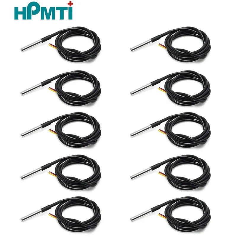 10PCS  Stainless steel 1m-5m Waterproof probe temperature sensor