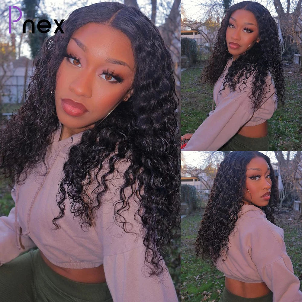 13x4 Deep Wave Lace Frontal Wig with 4x4 Closure