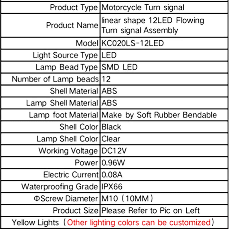 12V Motorcycle Turn Signals Lights