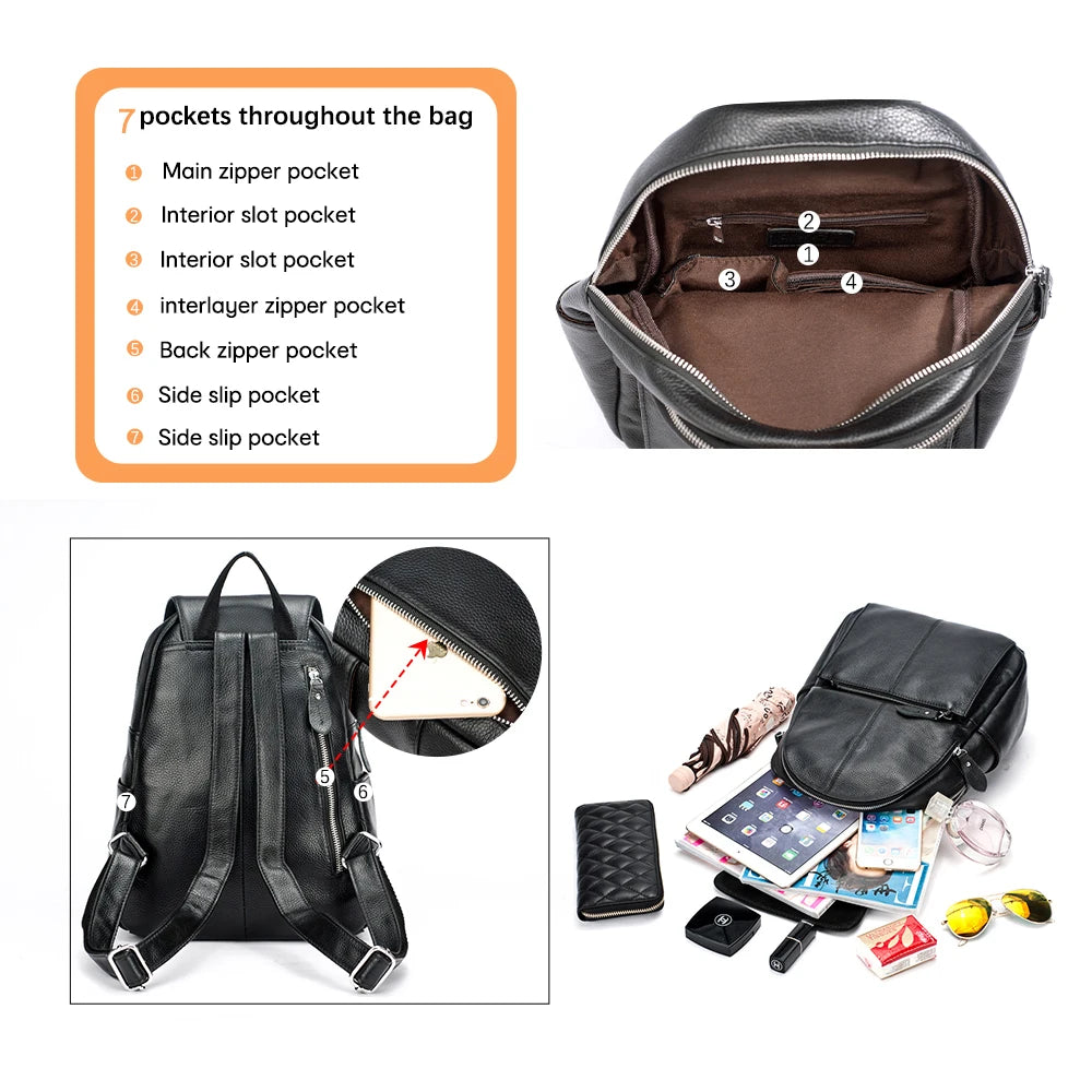 High Quality Soft Genuine Leather Backpack