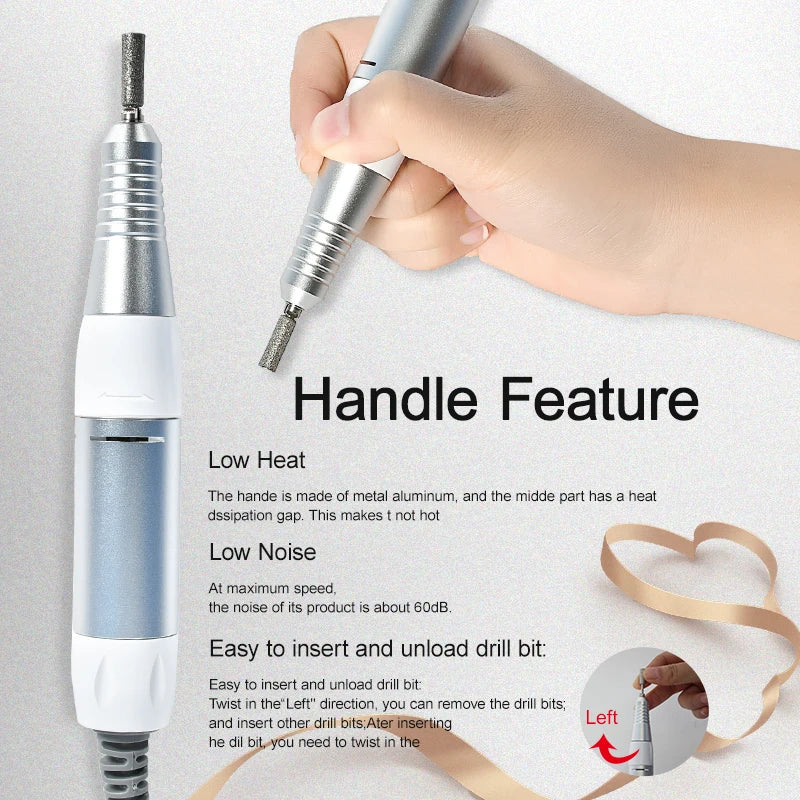 35000 RPM Stainless Steel Electric Nail Drill Machine