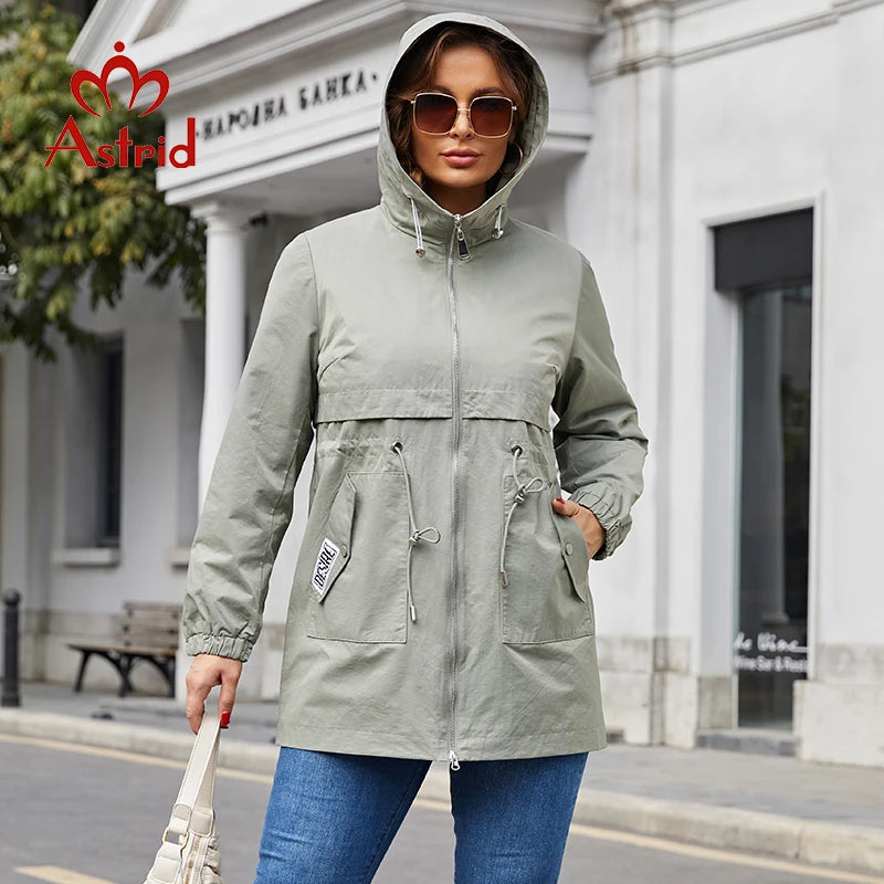 Plus Size Hooded Trench Coat