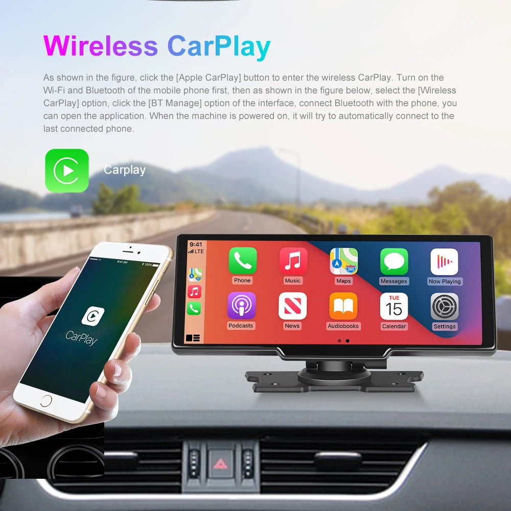 Wireless Connection GPS Navigation Car Recording Dashboard