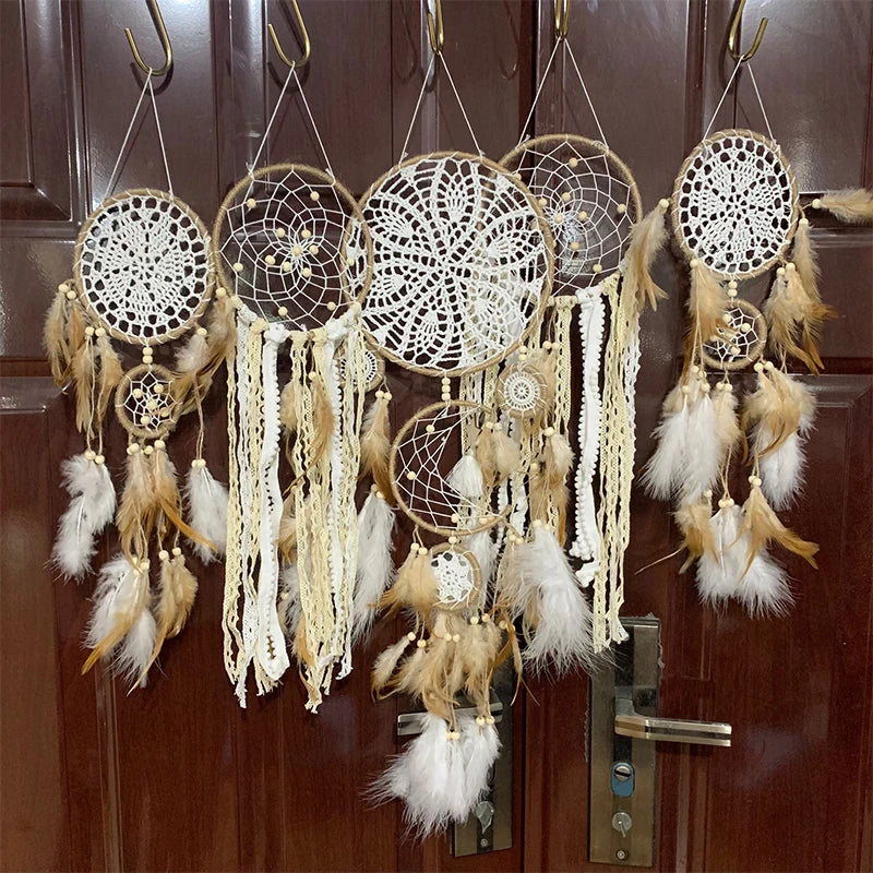 5pcs/set Handmade Indian Style Feathers Dream catchers