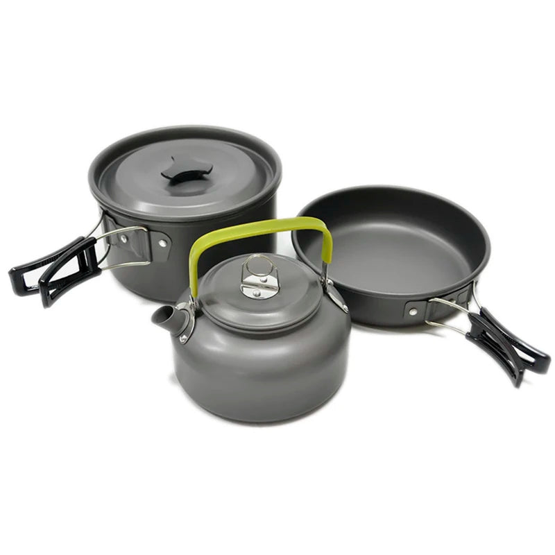 3 pcs Portable Non-stick Aluminum Alloy Camping Cookware