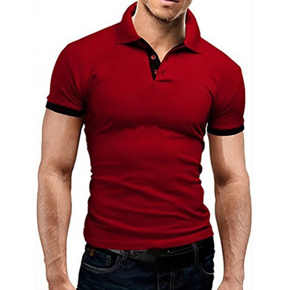 Summer New Men's Collar Hollow Short-sleeved Polo Shirt Breathable Business Fashion T-Shirt Male Brand Clothes