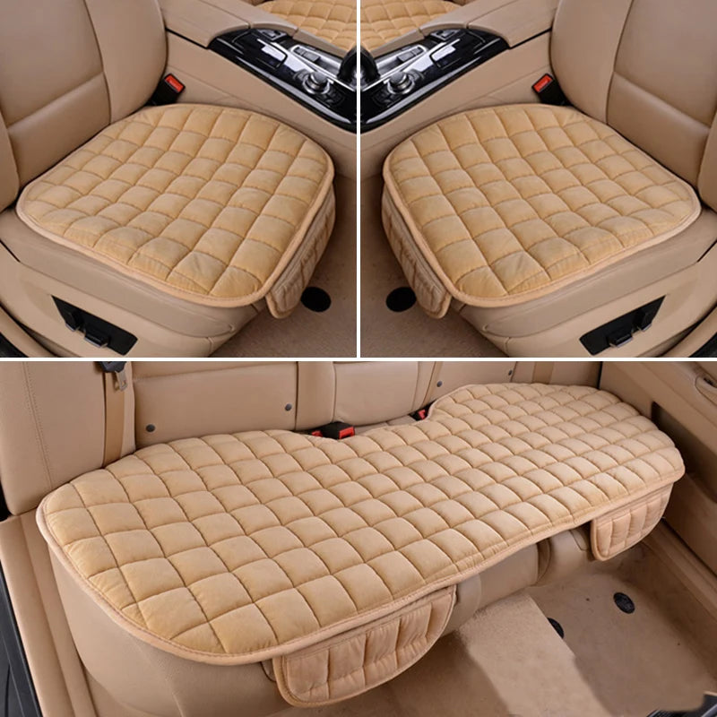 Universal Front Rear Plush Car Seat Cover