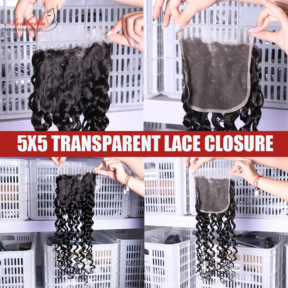 Deep Wave 13x4 Transparent Lace Frontal with Baby Hair Wig