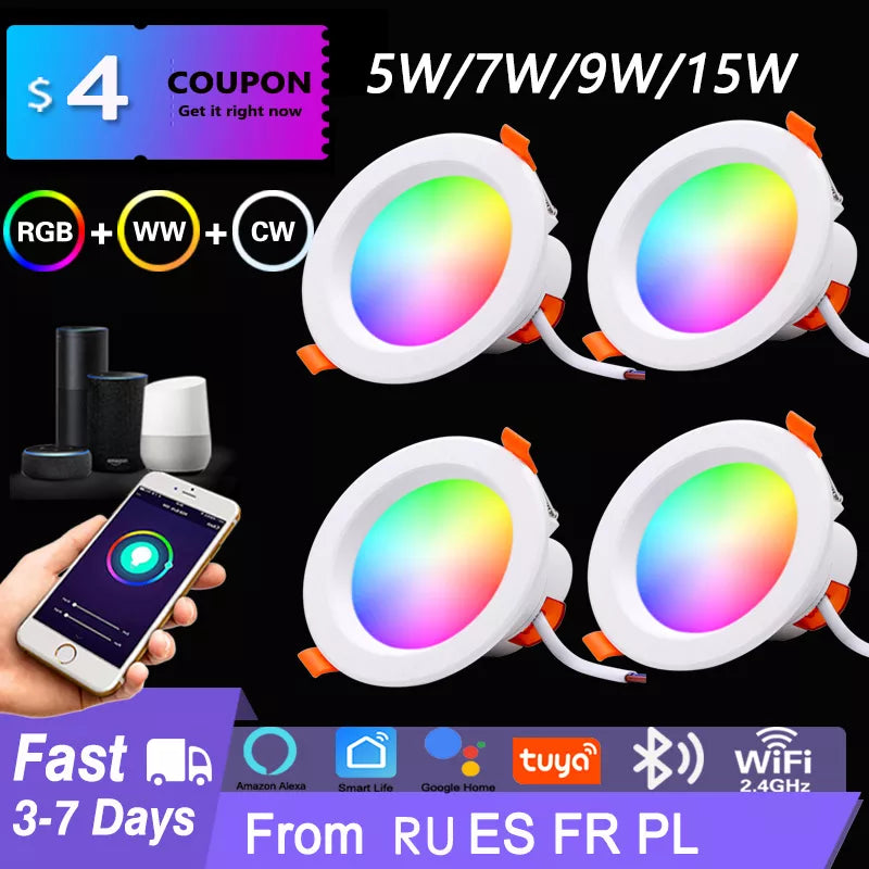 7W 9W 15W WIFI Smart LED Dimming Spot Bluetooth lamp Work with apps