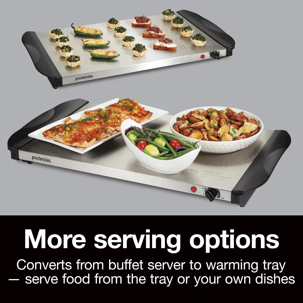 UOSO Buffet Server and Food Warming Tray, Stainless Steel Chafing Dishes, Adjustable Heat, Model 34300PS