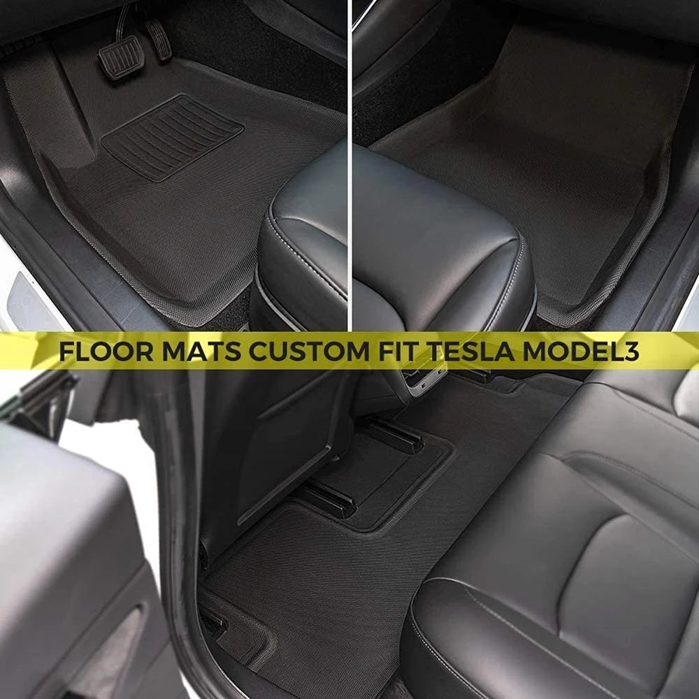 3D Floor Mats Foot Pad For Tesla Model Waterproof Non-Slip Carpet