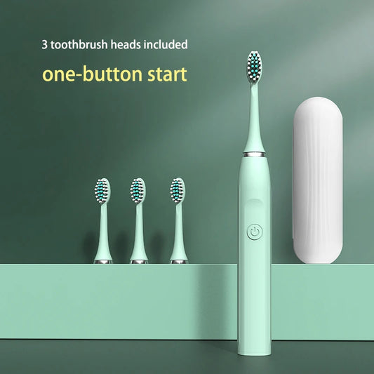 Electric Toothbrush for Adults with 3 Brush Heads Battery Type