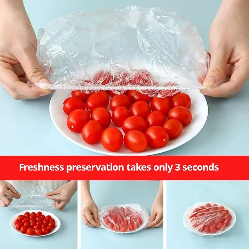 100/300pcs Disposable Fresh-keeping Film Cover No Odor Household Food Grade Fresh-keeping Bowl Cover PE Fresh-keeping Film