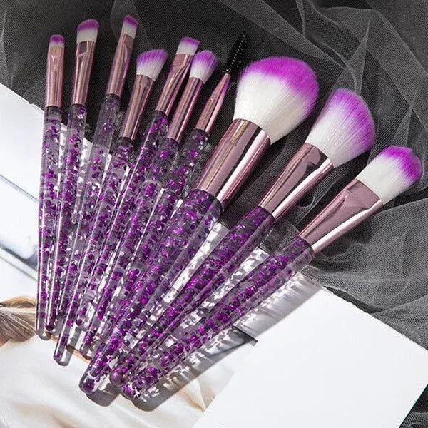 10 PCS Purple Ombre Makeup Brush Set