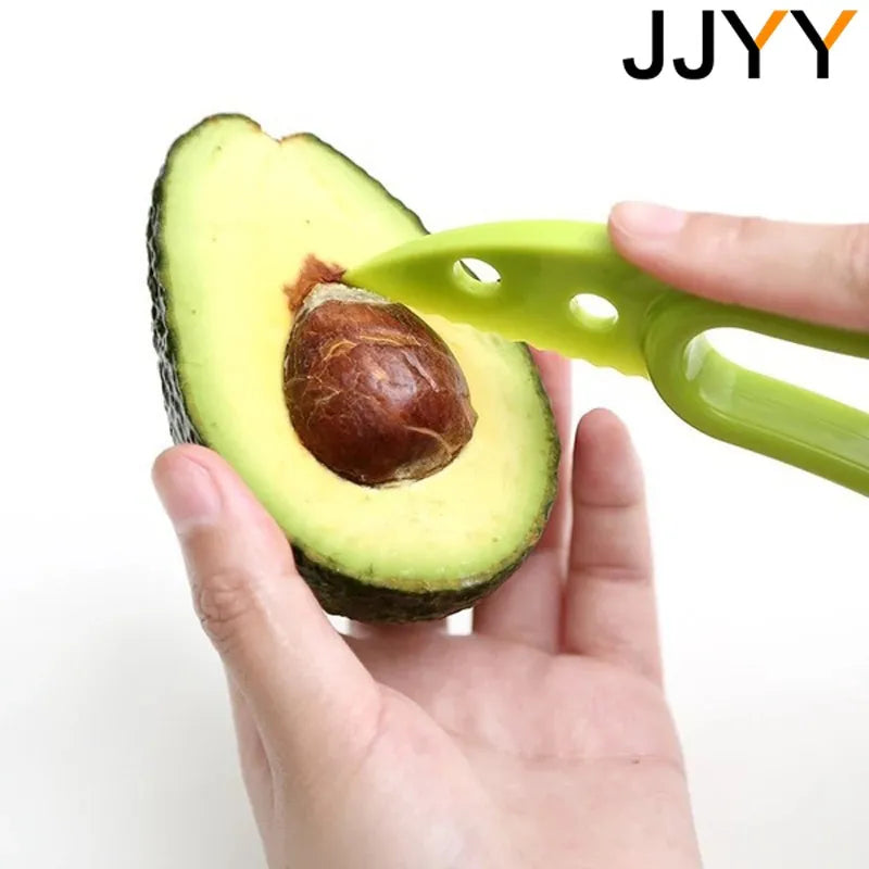 JJYY 3 In 1 Avocado Slicer Shea Corer Butter Fruit Peeler Cutter Pulp Separator Plastic Knife Kitchen Vegetable Tools
