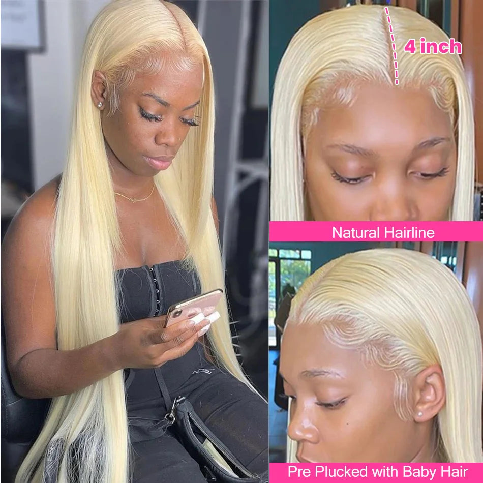 13x6 blonde HD Lace Front Human Hair Wigs