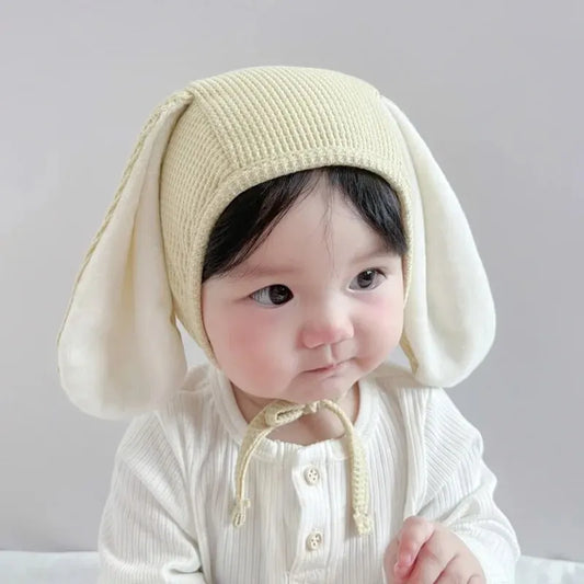 Cute Bunny Baby Hat Cartoon Rabbit Warm Ear Protection Infant Cap for Boys Girls Solid Color Soft Toddler Earflap Hat Bonnet