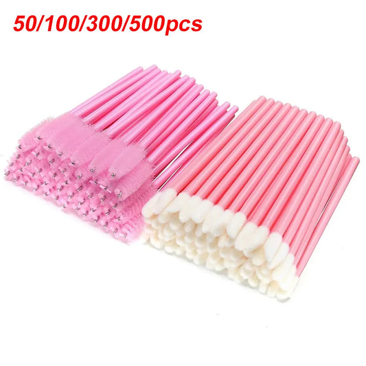 50/100/300/500pcs Eyebrow Eyelash Brushes Disposable Applicator