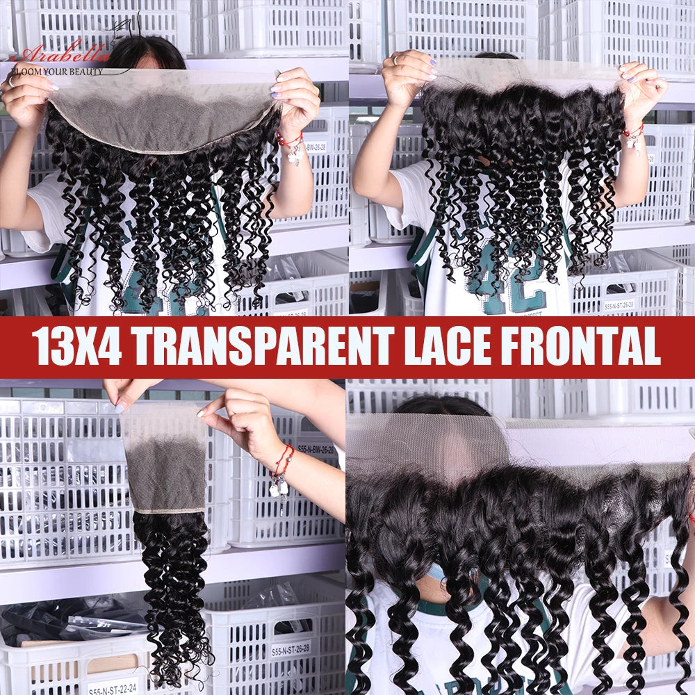 Deep Wave 13x4 Transparent Lace Frontal with Baby Hair Wig