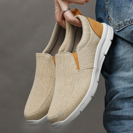 Men Shoes Summer Canvas Shoes Breathable Comfortable Outdoor Slip On Walking Sneakers Classic Loafers For Men