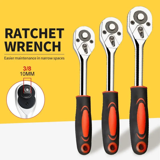 1/4 3/8 Inch Ratchet Wrench 24 Tooth Drive Ratchet Socket Wrench Tool Multi-funtion DIY Hand Tool Ratchet Handle Wrench