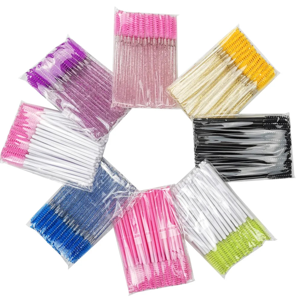 50/100/300/500pcs Eyebrow Eyelash Brushes Disposable Applicator