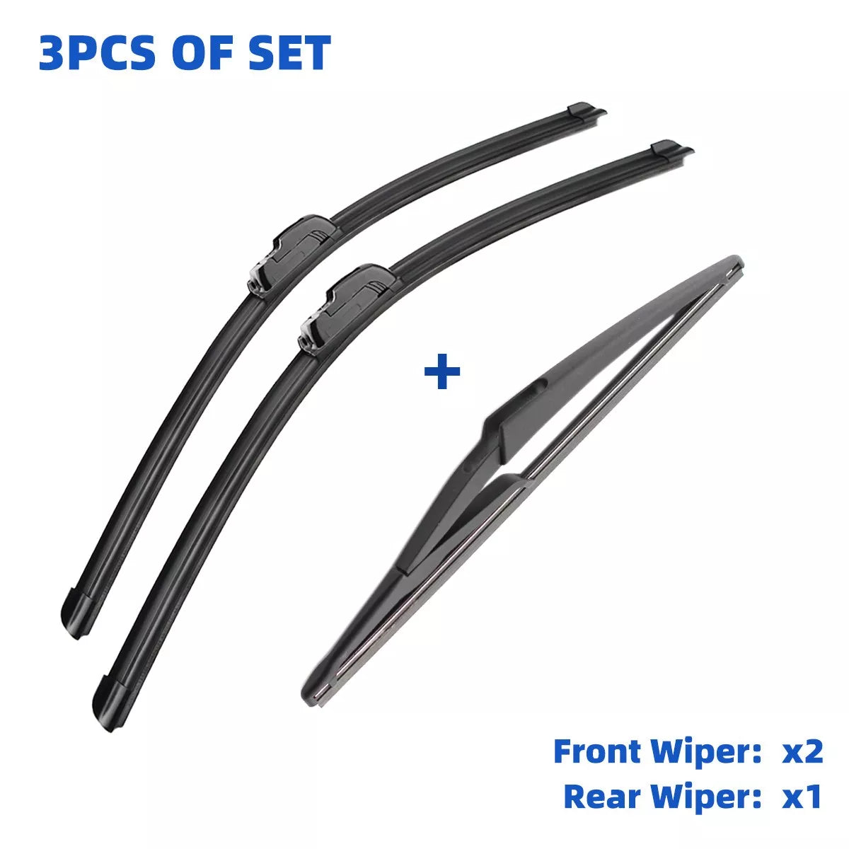 3PCS 26"+17"+12" Front Rear Wiper Blades For Nissan