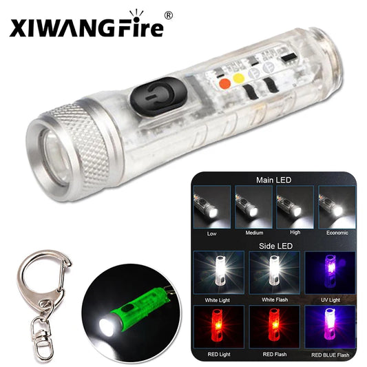 TYPE-C  Fast Charging Multi-function Mini Keychain Flashlight