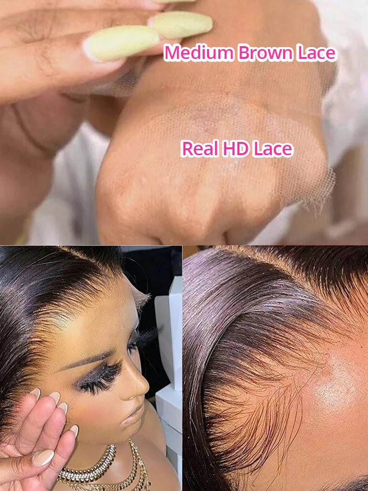 200% Body Wave Human Hair Pre-Plucked HD 360 Full Lace Wig