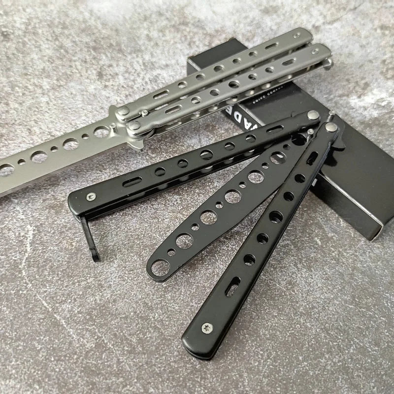 1PC Black Portable Folding Butterfly Knife Trainer