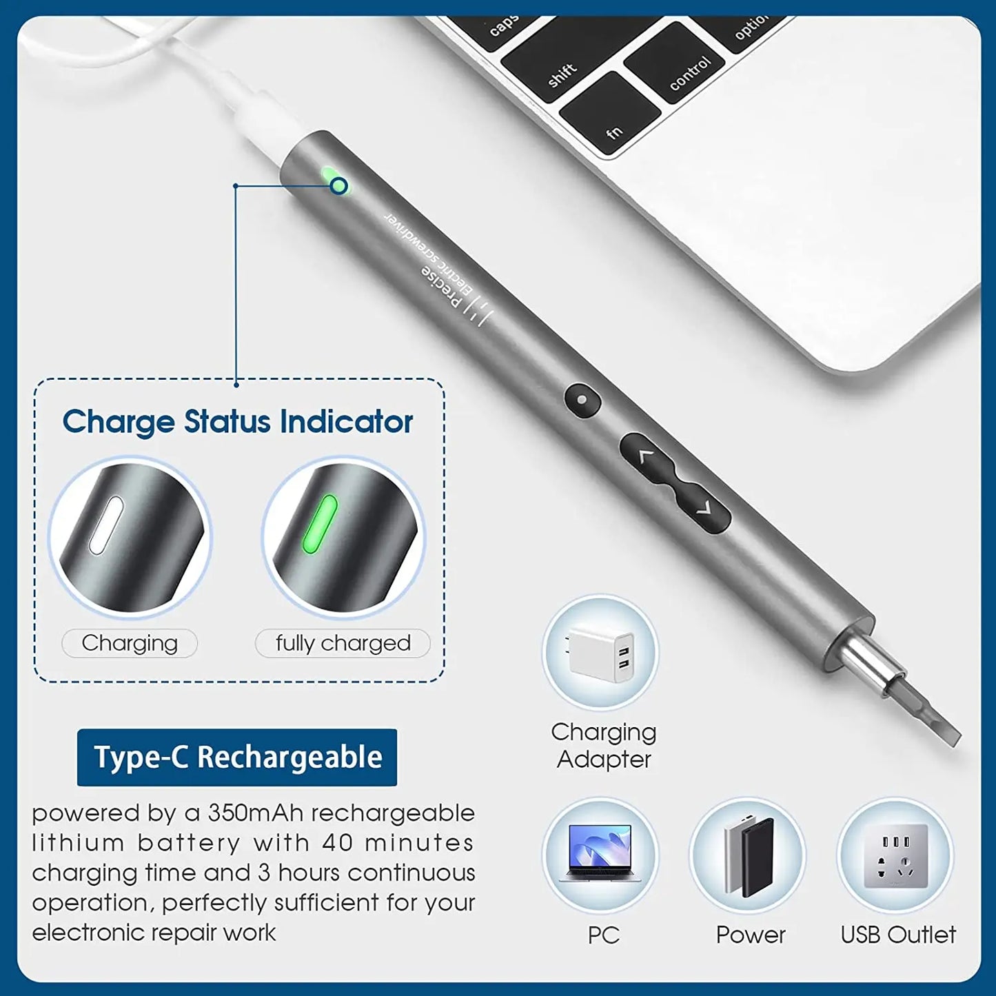 62in1 Rechargeable Cordless Mini Electric Screwdriver