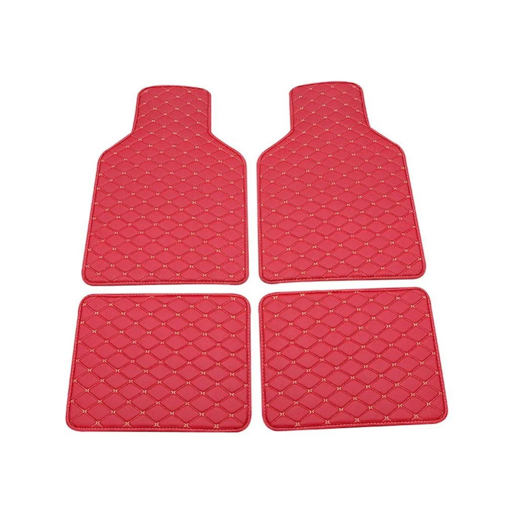 4Pcs Universal Car PU Leather Floor Mats