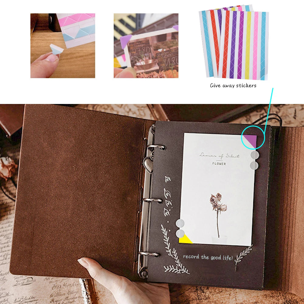 30 Sheets Vintage Leather Scrapbooking Photo Album (60 pages)