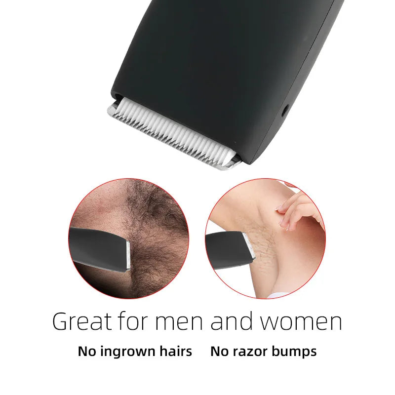 Electric Groin Hair Trimmer for Men and Bikini Epilator Rechargeable Shaver