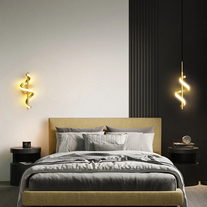 Gold Black Modern LED Pendant Light