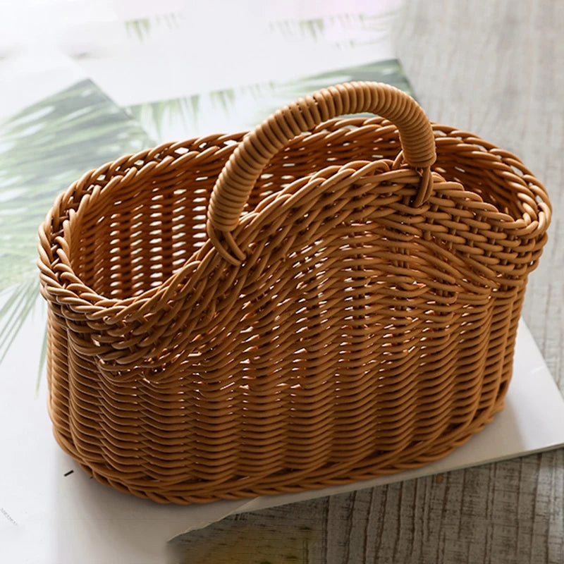 Woven Hanging Kitchen Storage Basket with Handle