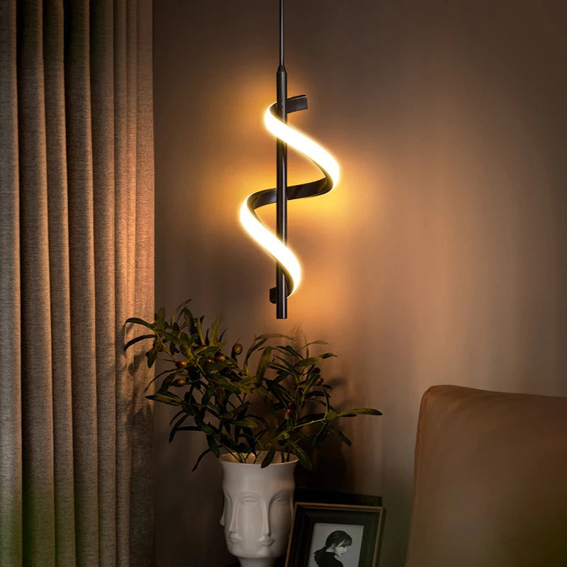 Gold Black Modern LED Pendant Light