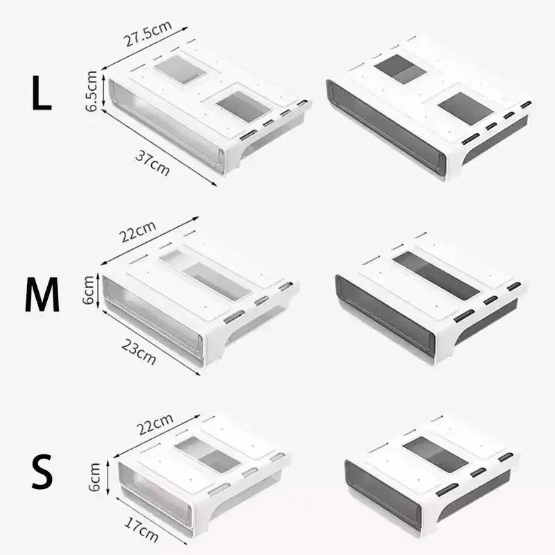 Clear Organizer Hidden Under Desk